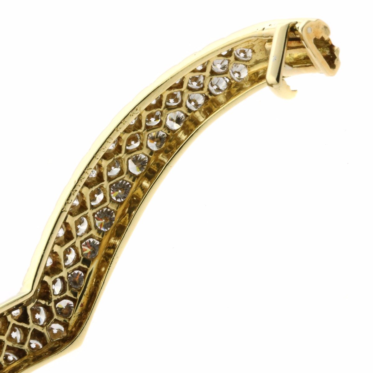 Vathtn Clthteef & Arpels Gold Diamond Bangle Bracelet
