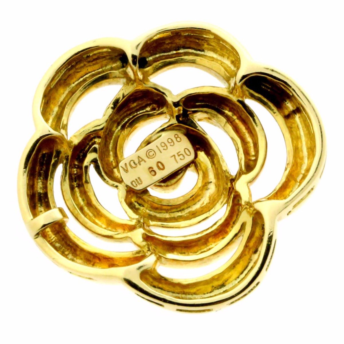 Vathtn Clthteef & Arpels Gold Flower Pendant