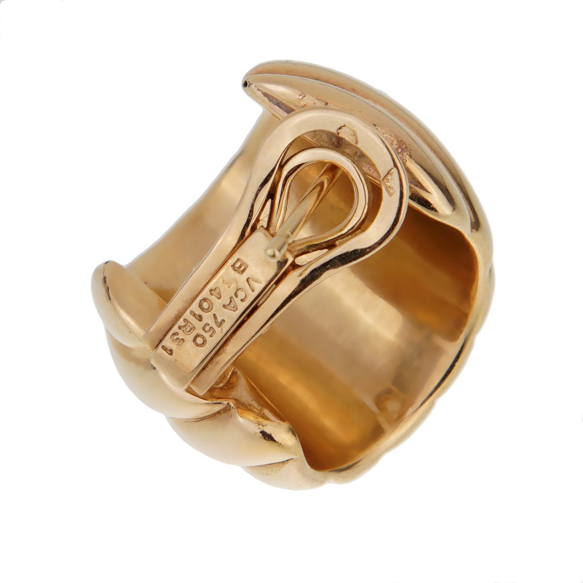 Vathtn Clthteef Arpels Gold Scalloped Hoop Earrings