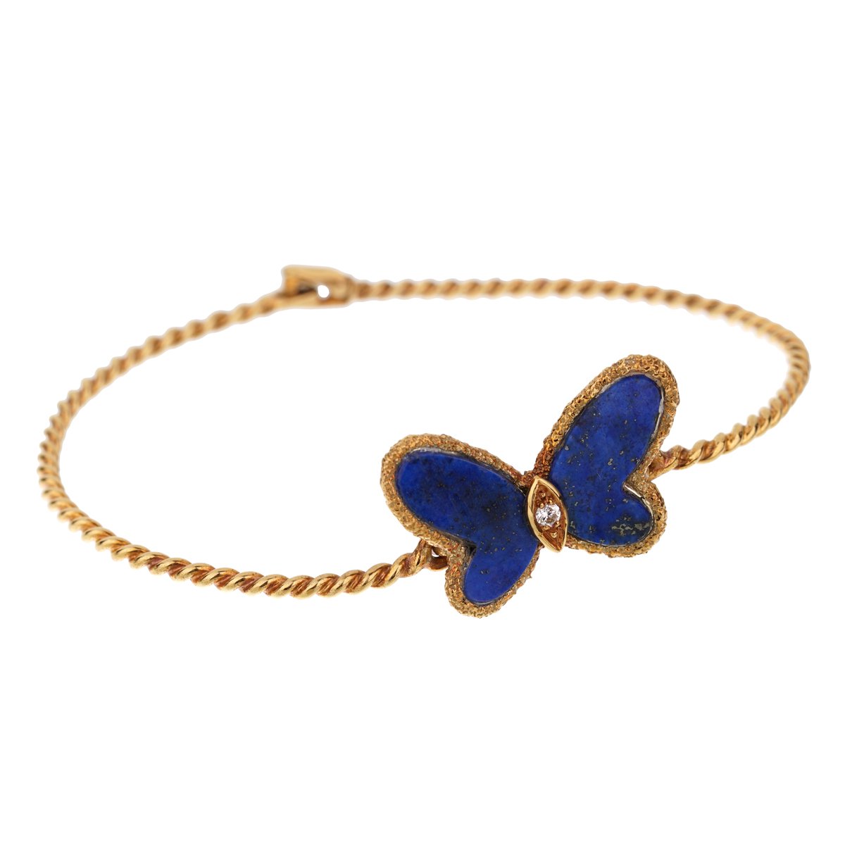 Vathtn Clthteef & Arpels Lapis Butterfly Gold Bracelet