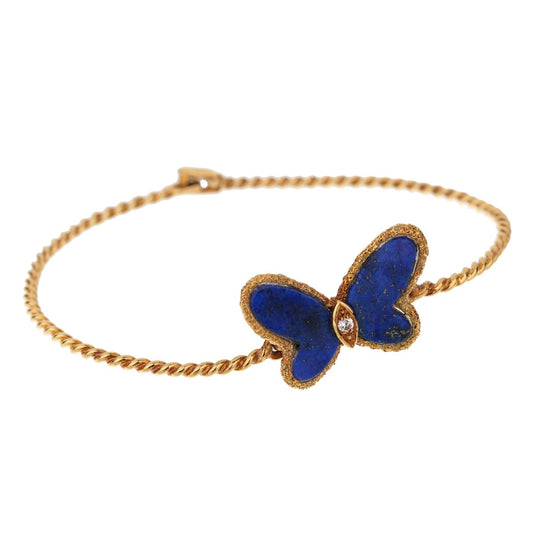 Vathtn Clthteef & Arpels Lapis Butterfly Gold Bracelet