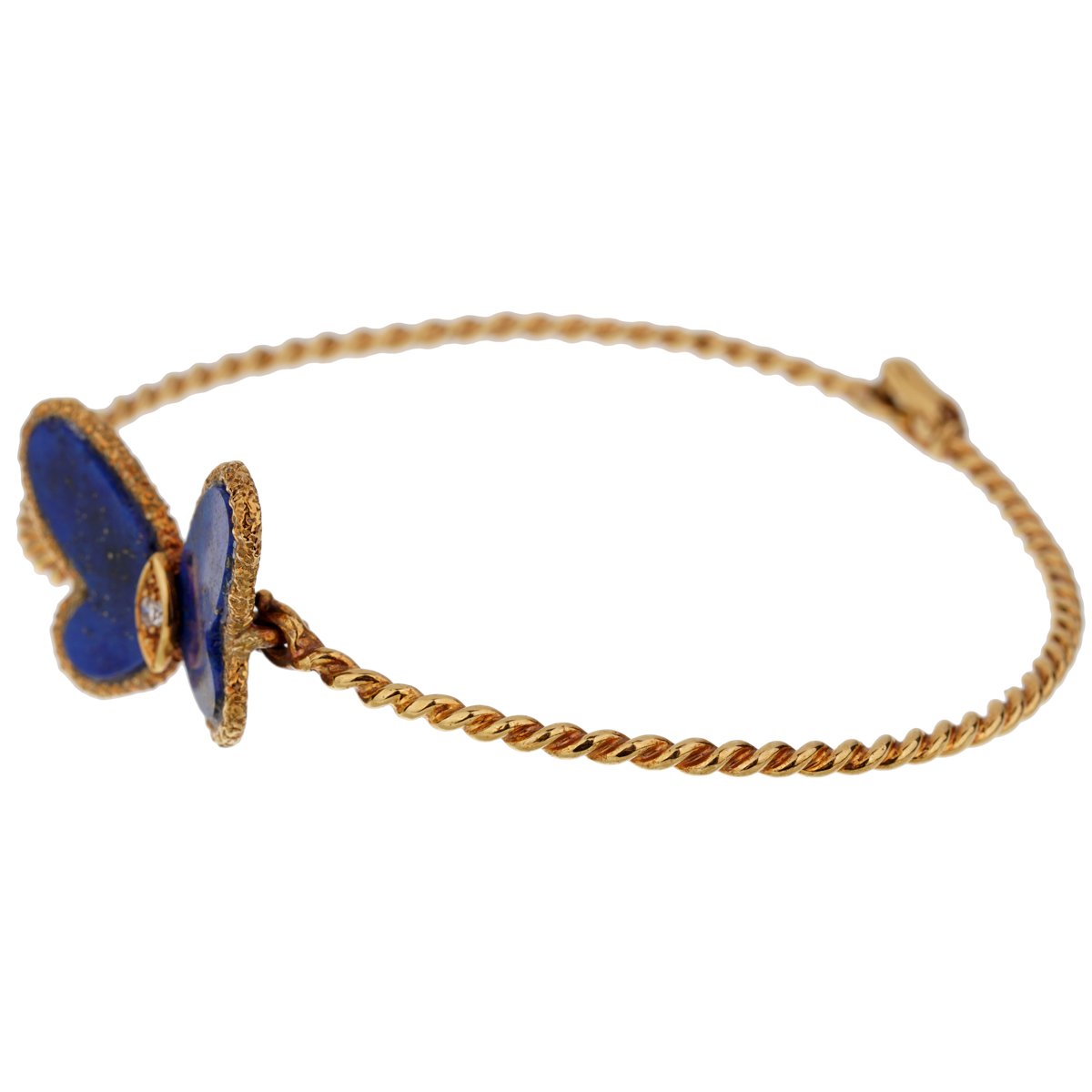 Vathtn Clthteef & Arpels Lapis Butterfly Gold Bracelet