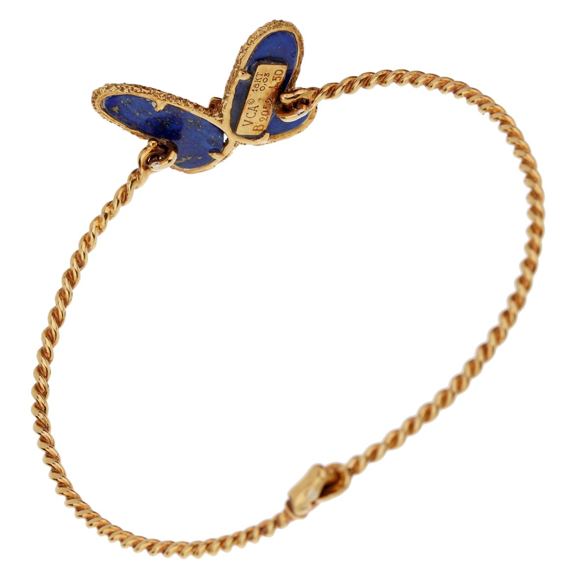 Vathtn Clthteef & Arpels Lapis Butterfly Gold Bracelet
