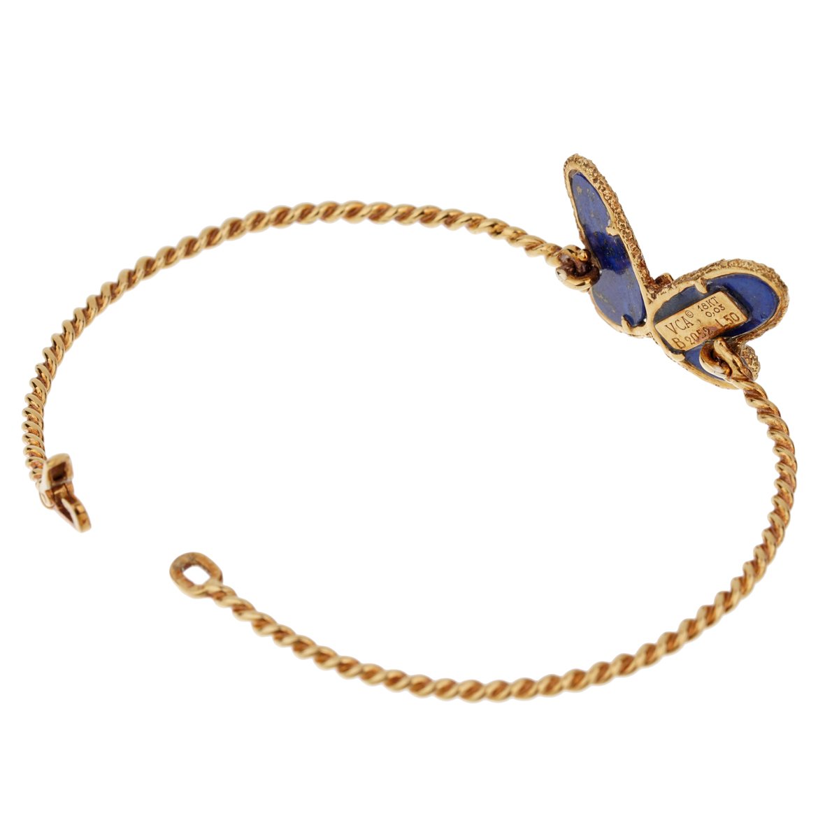 Vathtn Clthteef & Arpels Lapis Butterfly Gold Bracelet