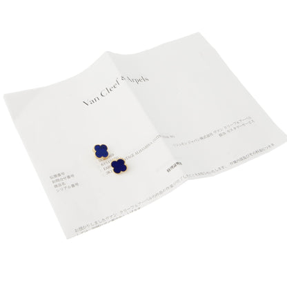 Vathtn Clthteef & Arpels Lapis Lazulli Vintage Alhambra Gold Earrings