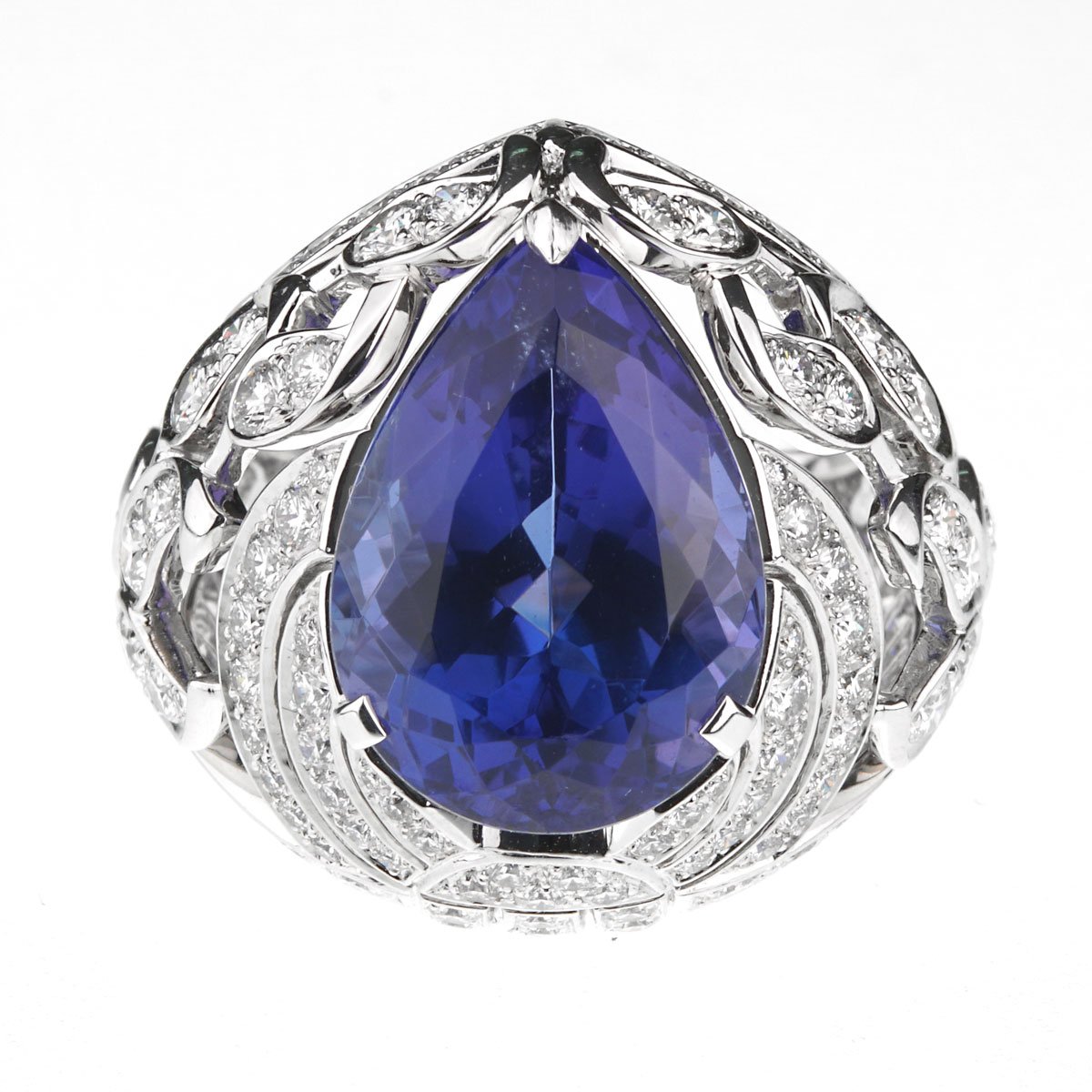 Vathtn Clthteef & Arpels Les Jardins 18k White Gold Tanzanite & Diamond Suite