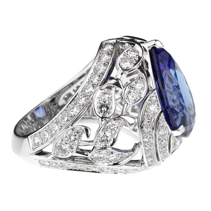 Vathtn Clthteef & Arpels Les Jardins 18k White Gold Tanzanite & Diamond Suite