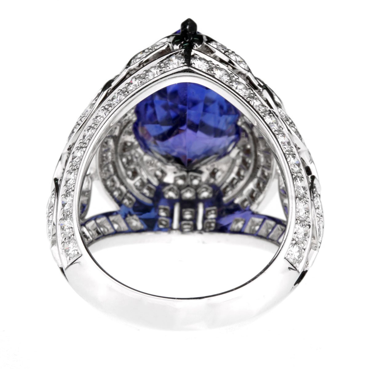 Vathtn Clthteef & Arpels Les Jardins 18k White Gold Tanzanite & Diamond Suite