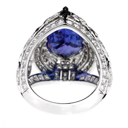 Vathtn Clthteef & Arpels Les Jardins 18k White Gold Tanzanite & Diamond Suite
