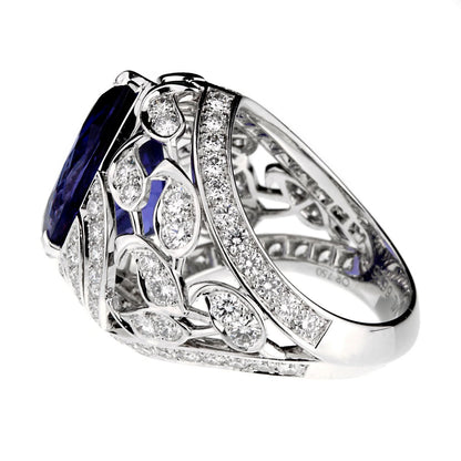 Vathtn Clthteef & Arpels Les Jardins 18k White Gold Tanzanite & Diamond Suite