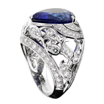 Vathtn Clthteef & Arpels Les Jardins 18k White Gold Tanzanite & Diamond Suite