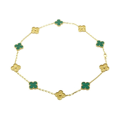 Vathtn Clthteef Arpels Limited Edition Malachite Vintage Alhambra Necklace