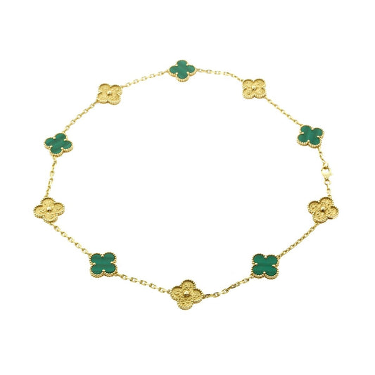 Vathtn Clthteef Arpels Limited Edition Malachite Vintage Alhambra Necklace