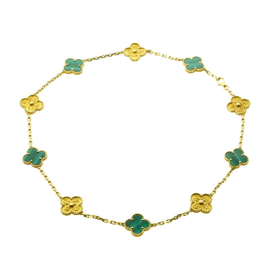 Vathtn Clthteef Arpels Limited Edition Malachite Vintage Alhambra Necklace
