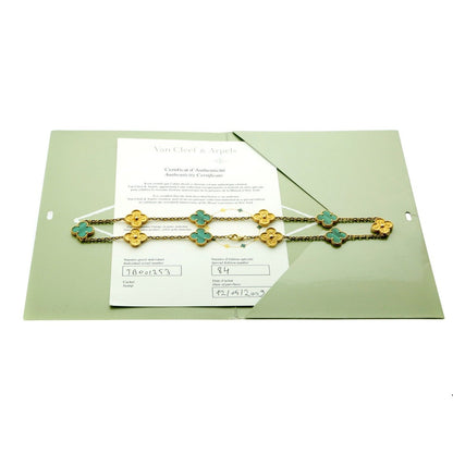 Vathtn Clthteef Arpels Limited Edition Malachite Vintage Alhambra Necklace