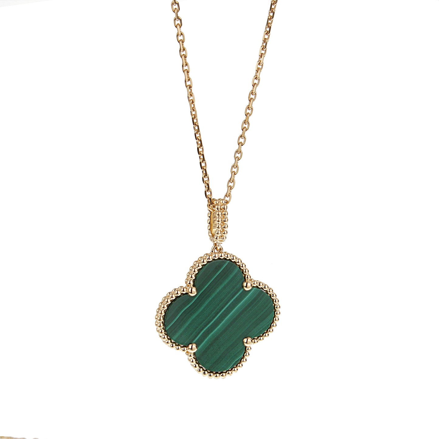 Vathtn Clthteef & Arpels Magic Alhambra Malachite 18k Yellow Gold Necklace