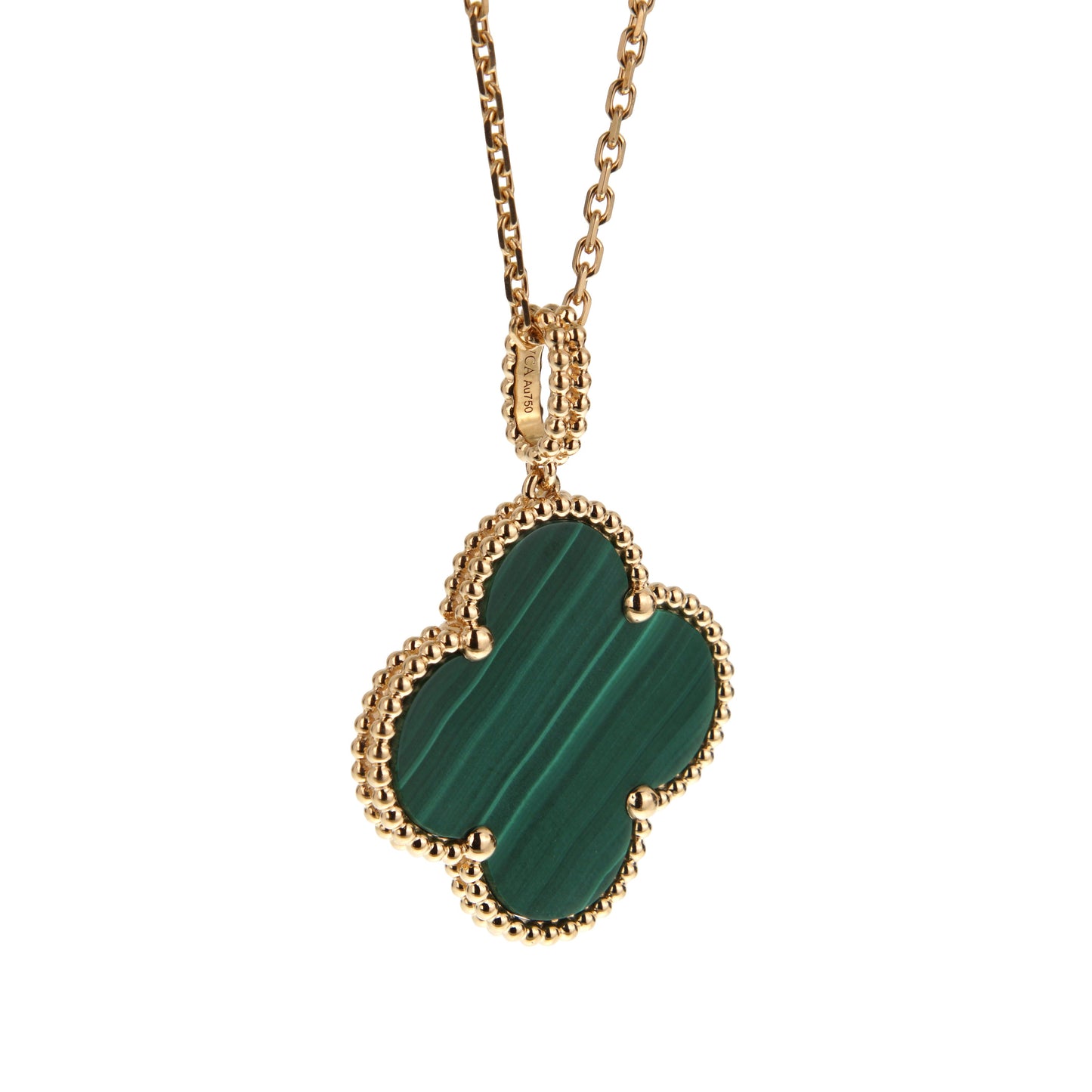 Vathtn Clthteef & Arpels Magic Alhambra Malachite 18k Yellow Gold Necklace