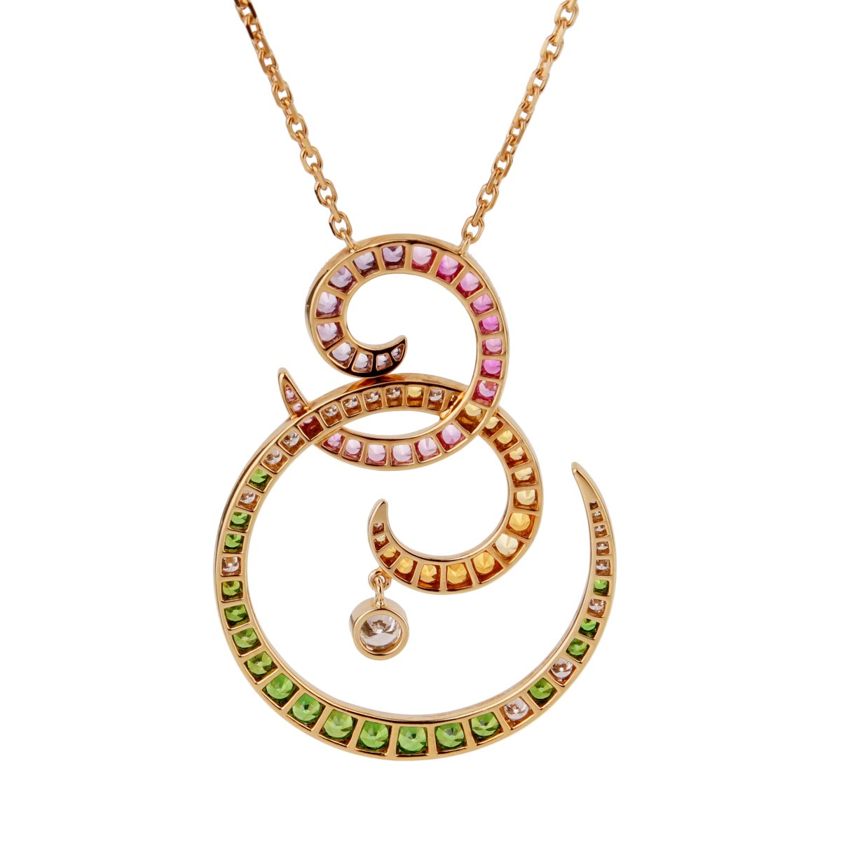 Vathtn Clthteef & Arpels Oiseaux De Paradis Sapphire Diamond Pendant Necklace