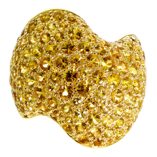 Vathtn Clthteef & Arpels Pave Golden Sapphire Gold Ring