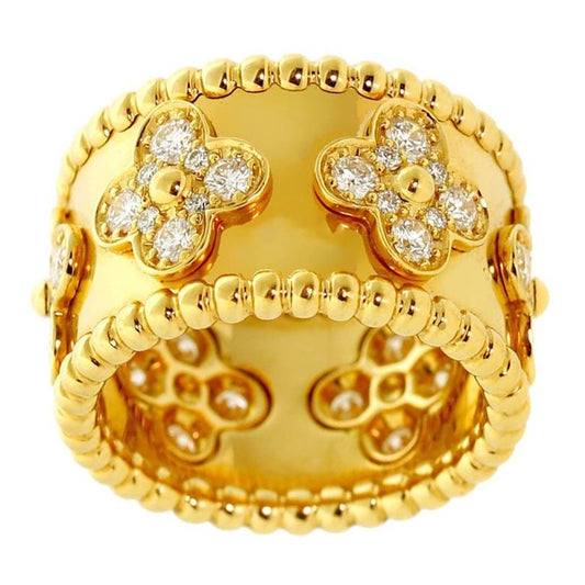 Vathtn Clthteef Arpels Perlee Diamond Gold Ring