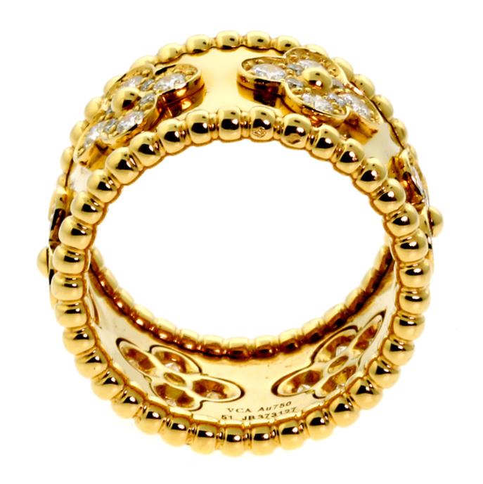 Vathtn Clthteef Arpels Perlee Diamond Gold Ring