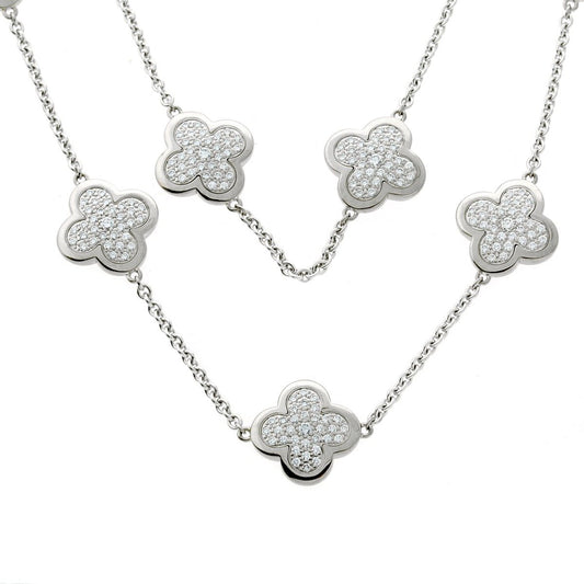 Vathtn Clthteef & Arpels Pure Alhambra Diamond Necklace