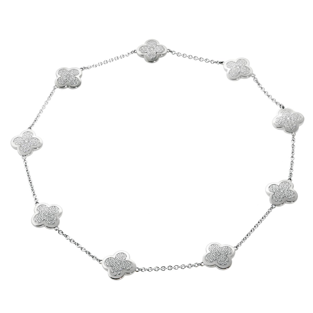 Vathtn Clthteef & Arpels Pure Alhambra Diamond Necklace