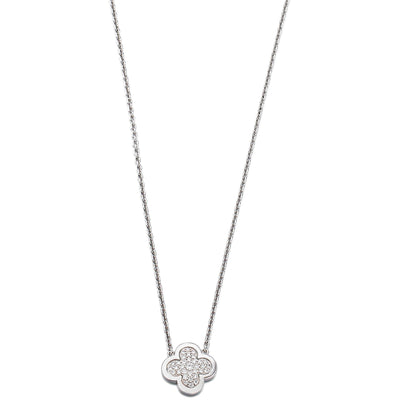 Vathtn Clthteef & Arpels Pure Alhambra Diamond White Gold Pendant Necklace