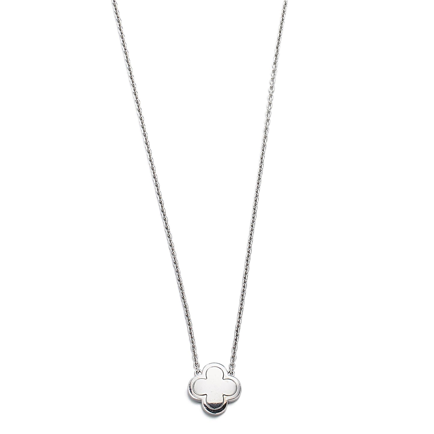 Vathtn Clthteef & Arpels Pure Alhambra Diamond White Gold Pendant Necklace