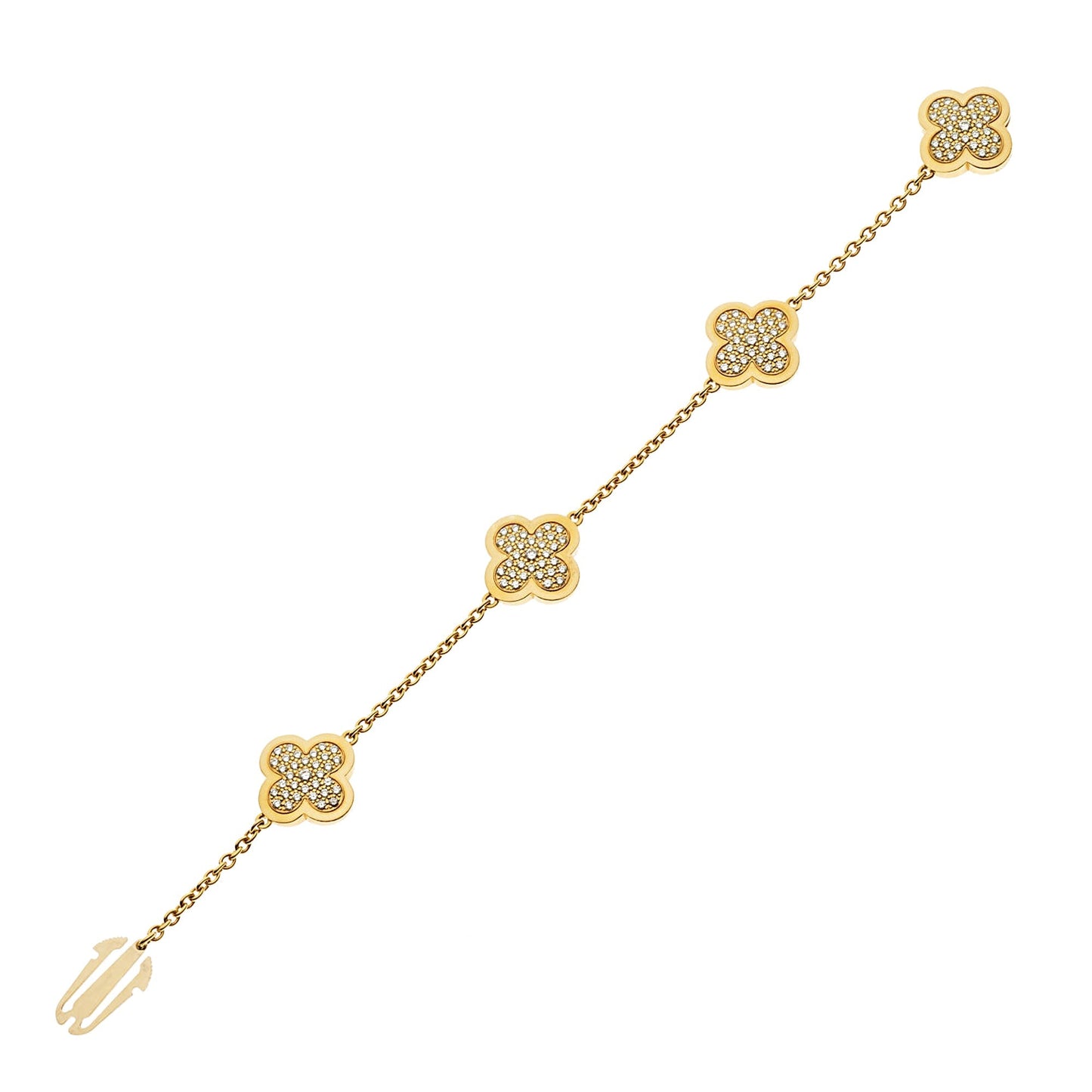 Vathtn Clthteef & Arpels Pure Alhambra Diamond 18k Yellow Gold Bracelet