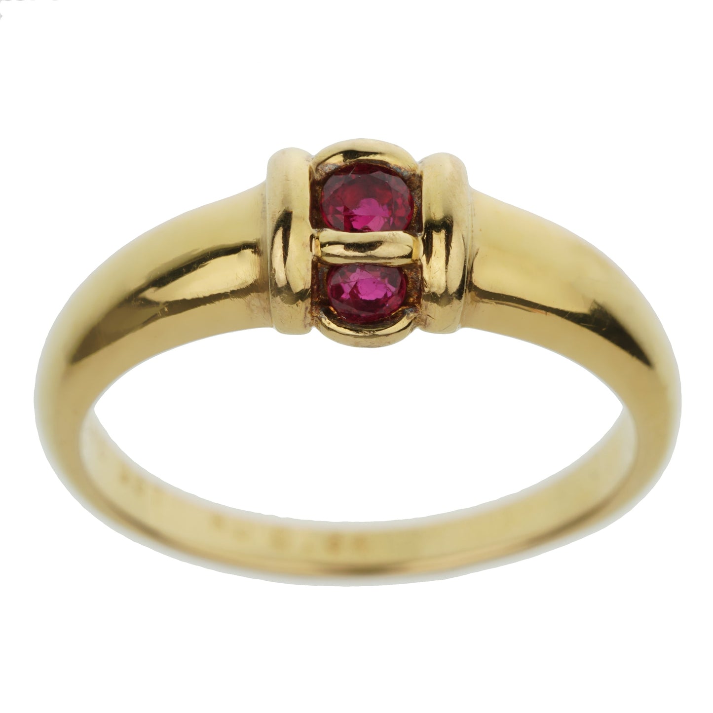 Vathtn Clthteef & Arpels Ruby Yellow Gold Band Ring Sz 5
