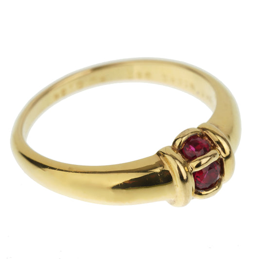 Vathtn Clthteef & Arpels Ruby Yellow Gold Band Ring Sz 5