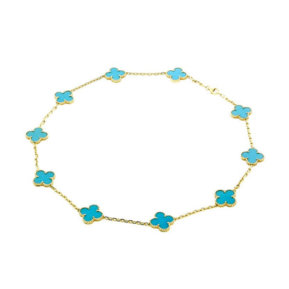 Vathtn Clthteef Arpels Turquoise Alhambra Gold Necklace
