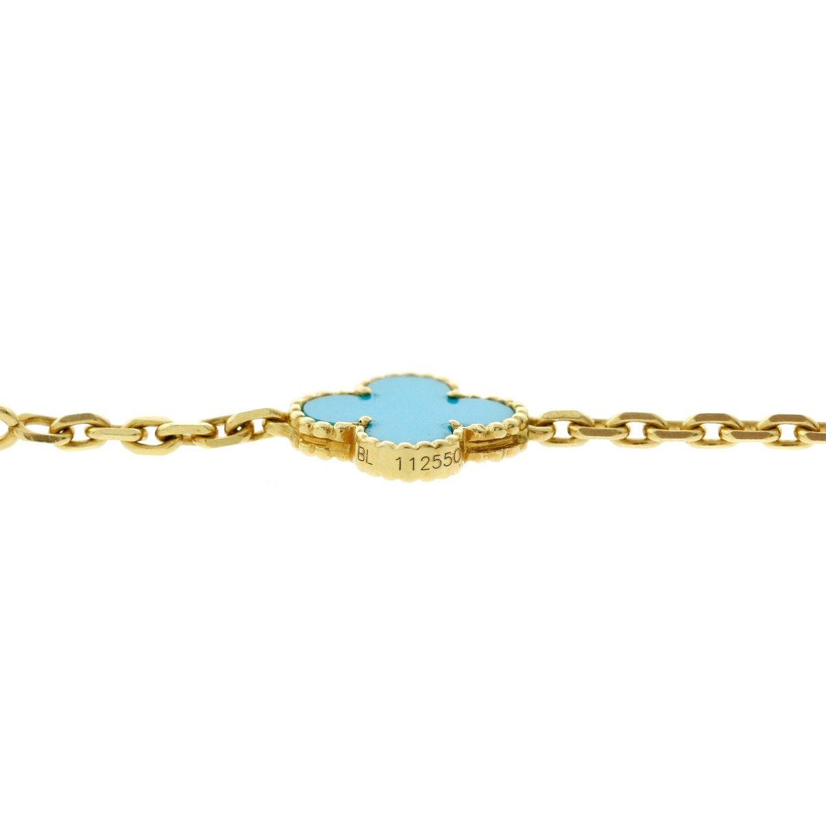 Vathtn Clthteef Arpels Turquoise Alhambra Gold Necklace