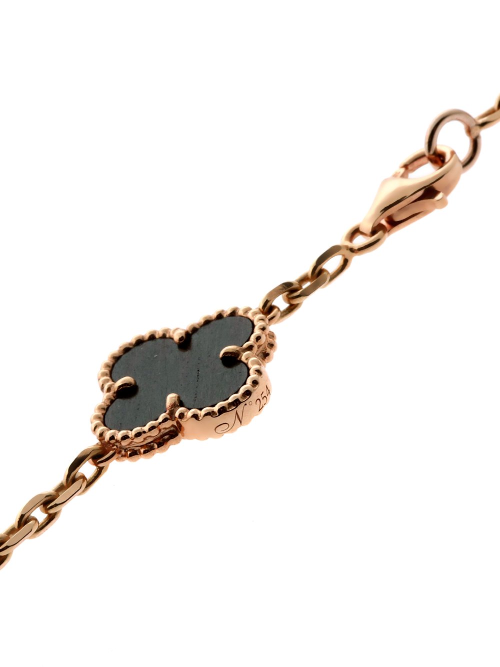 Vathtn Clthteef Arpels Vintage Alhambra Bois D'amourette Rose Gold Necklace