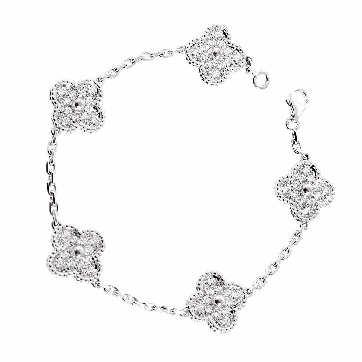 Vathtn Clthteef & Arpels Vintage Alhambra Diamond Bracelet