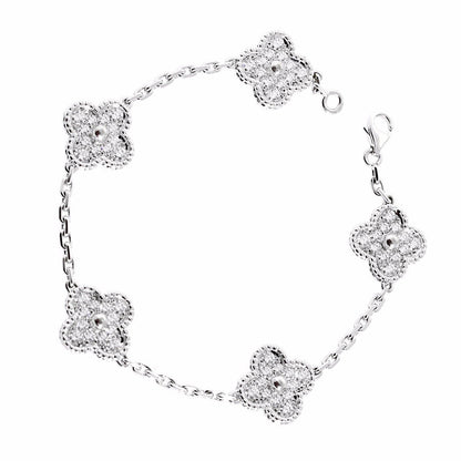 Vathtn Clthteef & Arpels Vintage Alhambra Diamond Bracelet