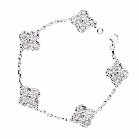Vathtn Clthteef & Arpels Vintage Alhambra Diamond Bracelet