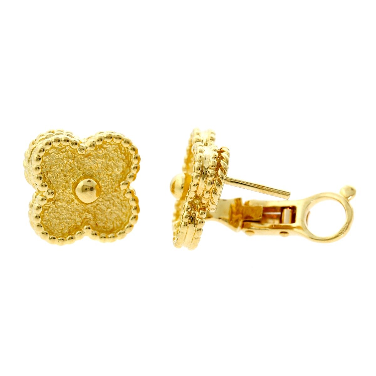 Vathtn Clthteef Arpels Vintage Alhambra Gold Earrings