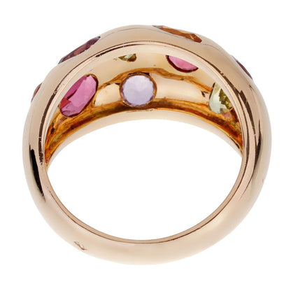Vathtn Clthteef & Arpels Vintage Bombe Gemstone Gold Ring