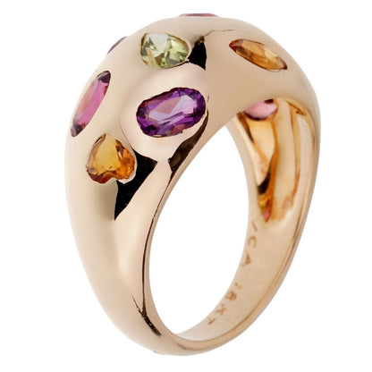 Vathtn Clthteef & Arpels Vintage Bombe Gemstone Gold Ring