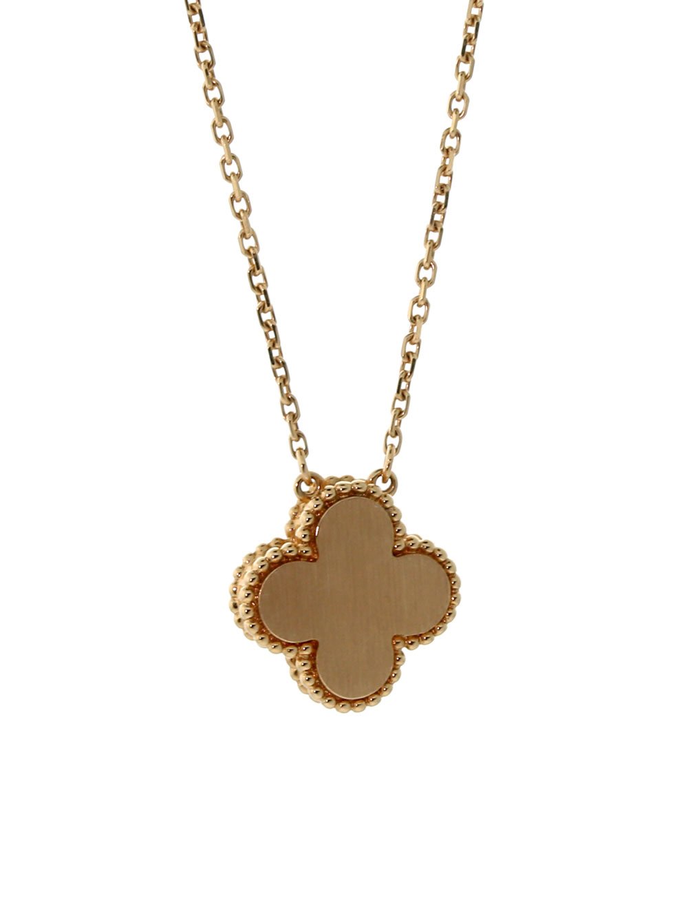 Vathtn Clthteef & Arpels Vintage Diamond Alhambra Necklace Rose Gold