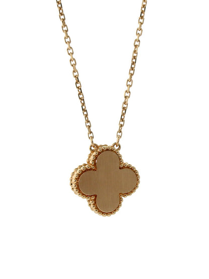 Vathtn Clthteef & Arpels Vintage Diamond Alhambra Necklace Rose Gold