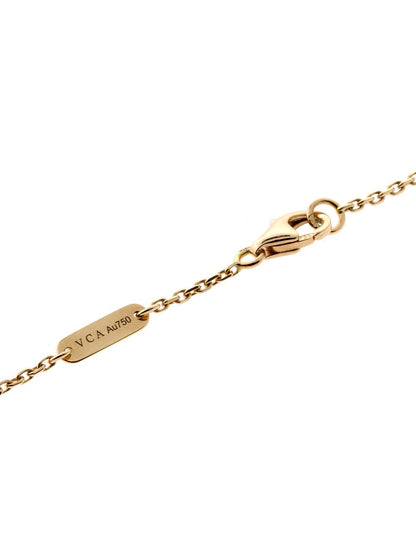 Vathtn Clthteef & Arpels Vintage Diamond Alhambra Necklace Rose Gold