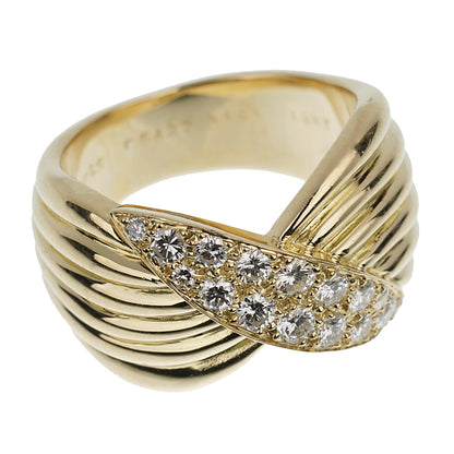 Vathtn Clthteef & Arpels Vintage Diamond 18k Yellow Gold Cocktail Ring