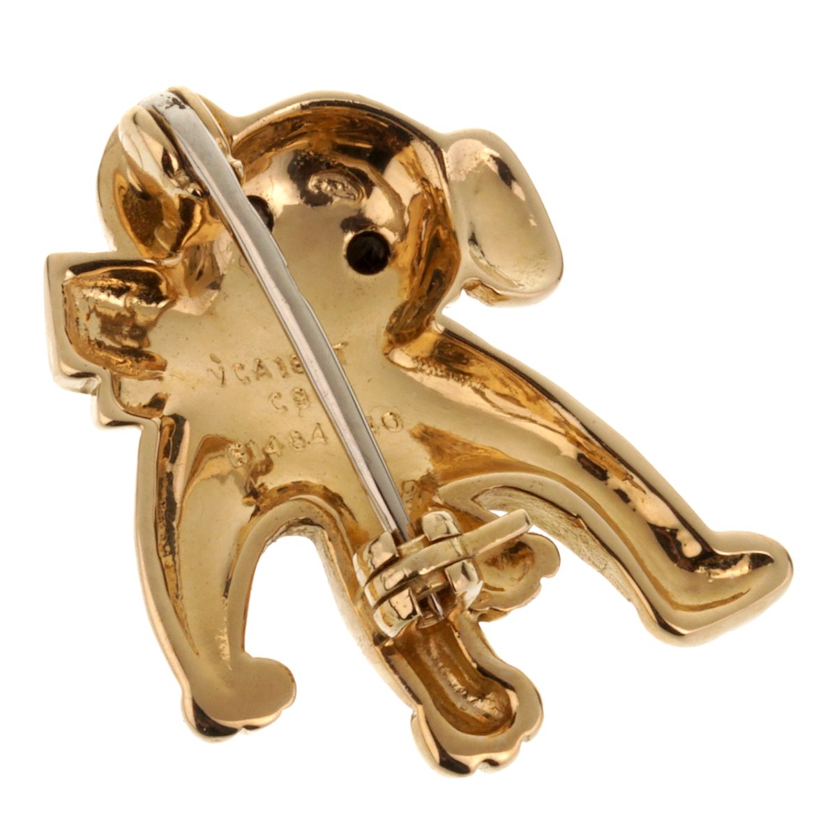 Vathtn Clthteef & Arpels Vintage Dog Yellow Gold Brooch