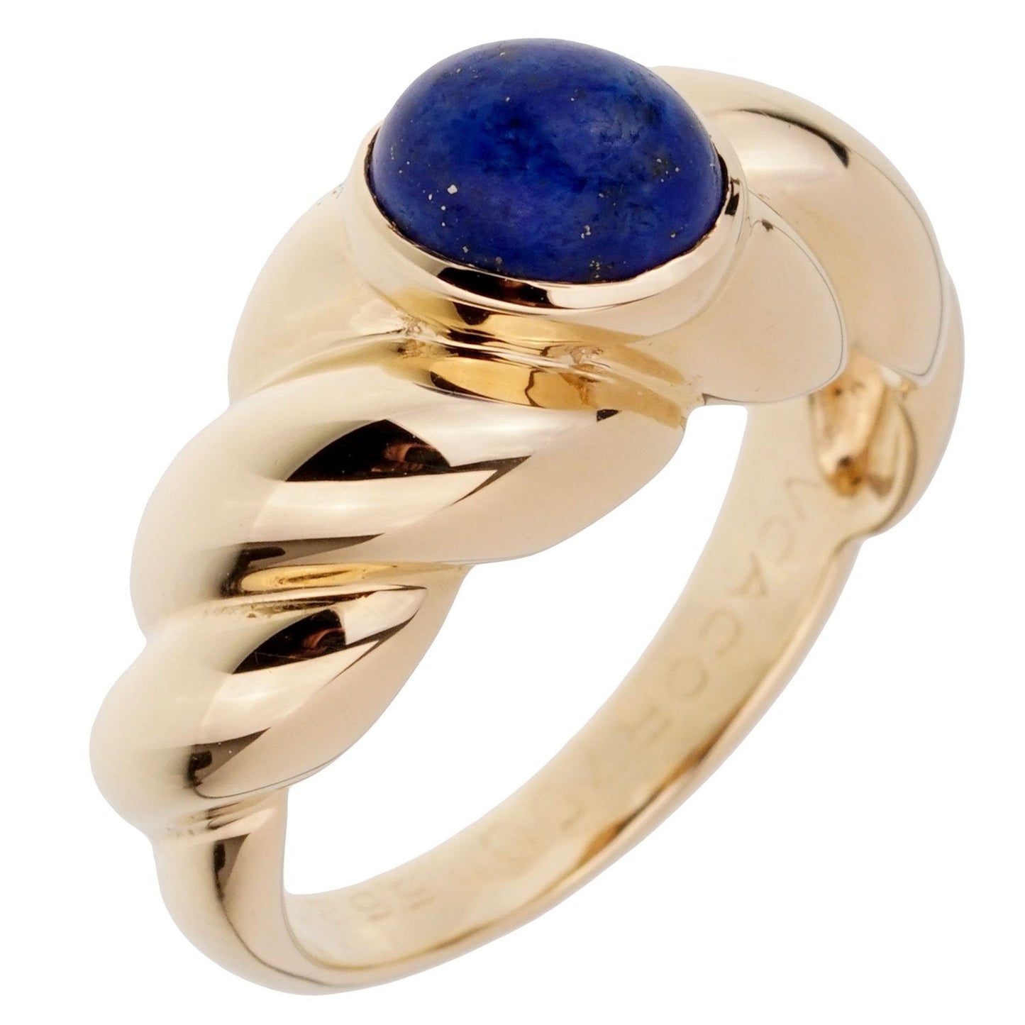 Vathtn Clthteef & Arpels Vintage Lapis Yellow Gold Ring
