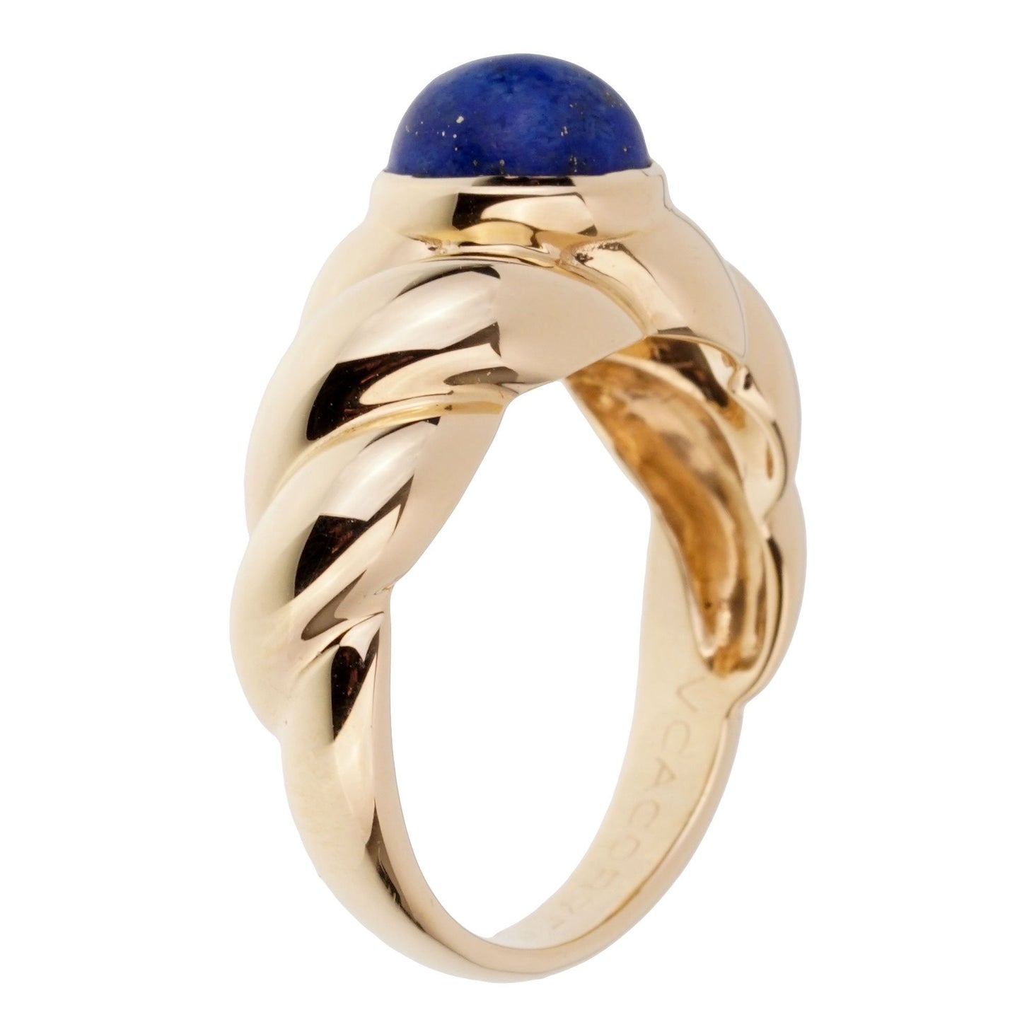 Vathtn Clthteef & Arpels Vintage Lapis Yellow Gold Ring