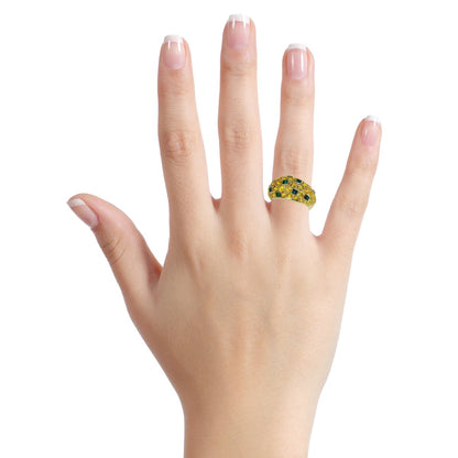 Vathtn Clthteef & Arpels Yellow Sapphire Emerald Gold Bombe Ring