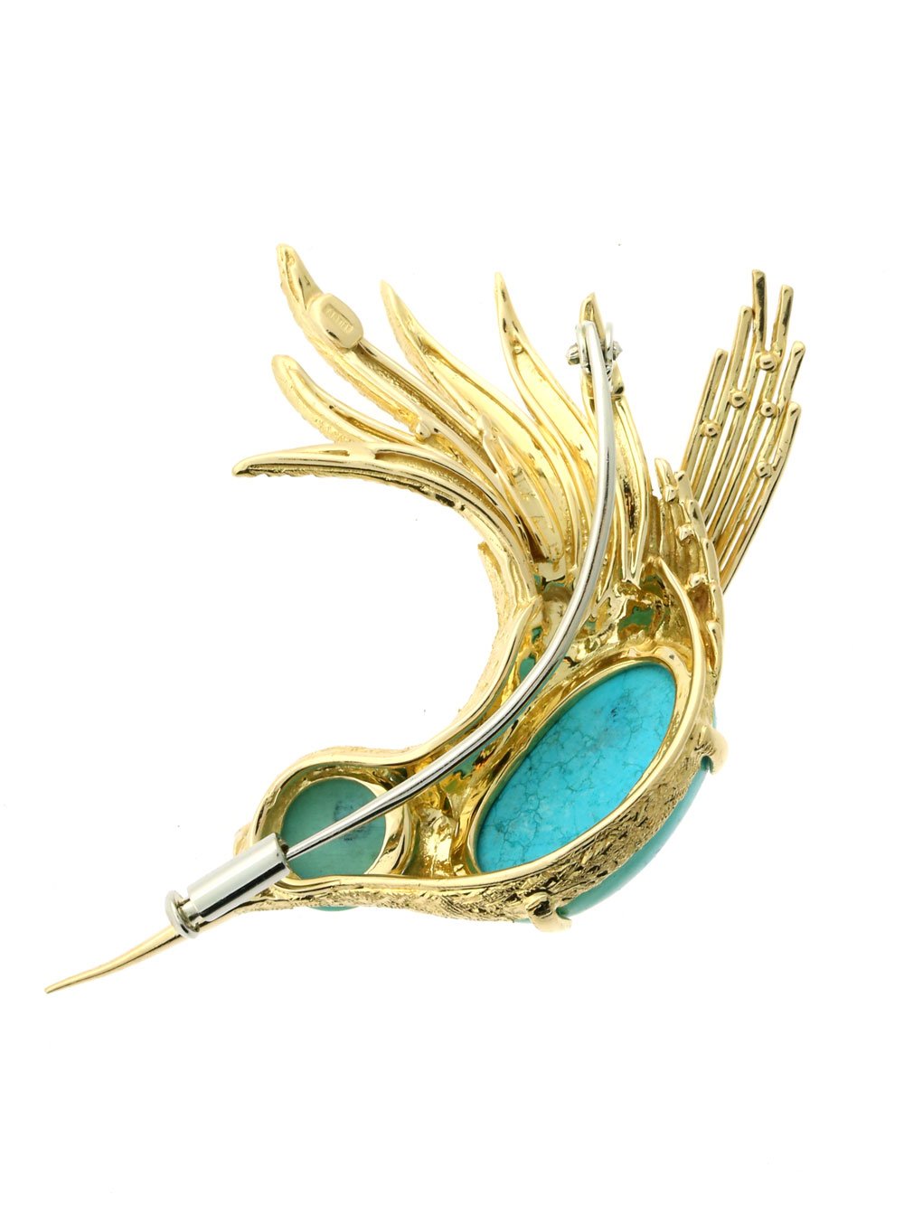 Vintage Carthttier Gold Hummingbird Brooch